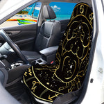 Gold And Black Cancer Sign Print Waterproof Car Seat Cover