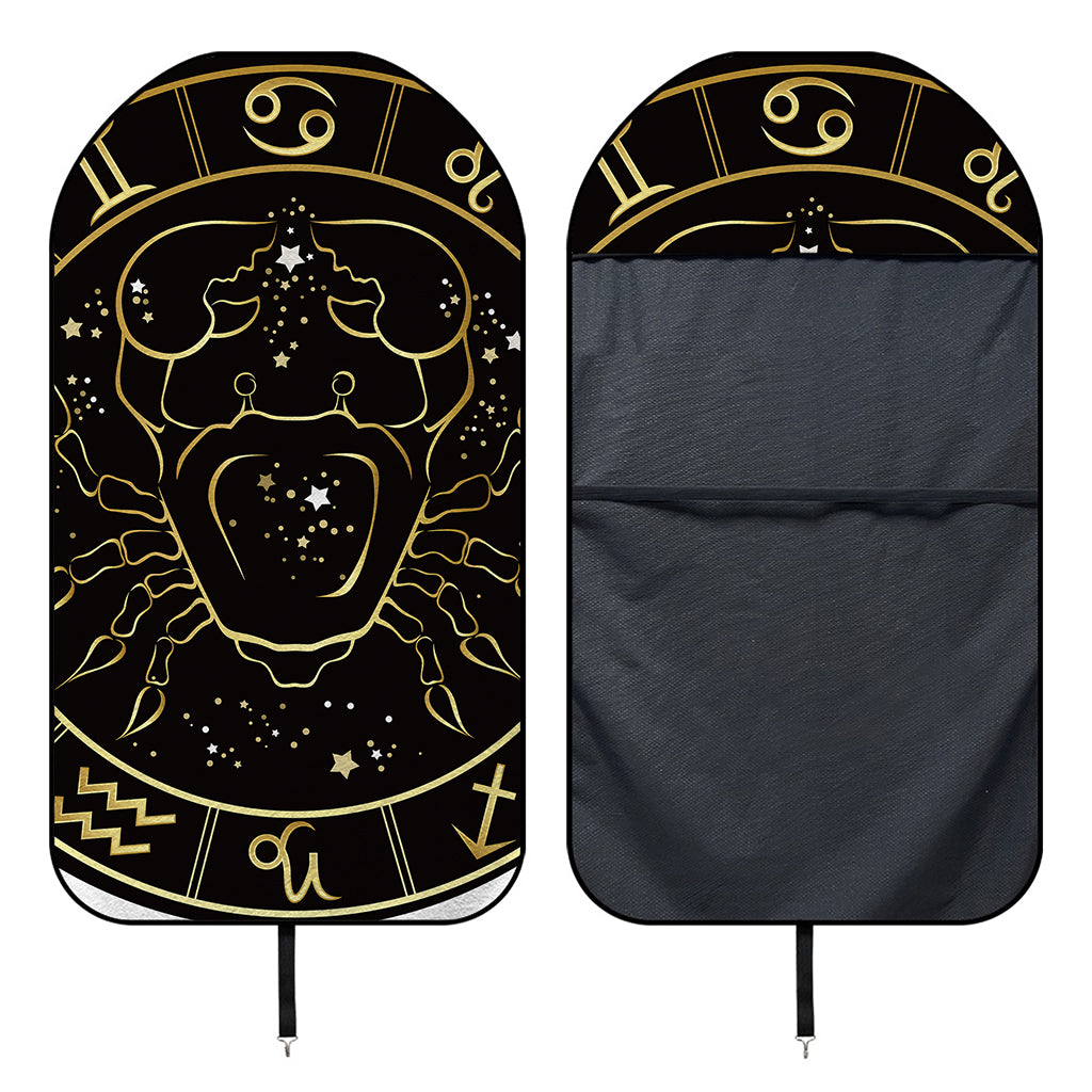 Gold And Black Cancer Sign Print Waterproof Car Seat Cover
