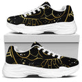 Gold And Black Cancer Sign Print White Chunky Shoes