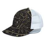 Gold And Black Cancer Sign Print White Mesh Trucker Cap