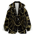 Gold And Black Cancer Sign Print Women's Blazer
