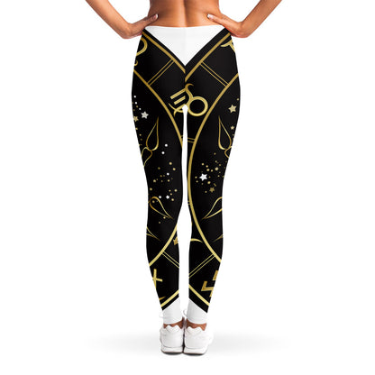 Gold And Black Cancer Sign Print Women's Leggings