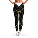 Gold And Black Cancer Sign Print Women's Leggings