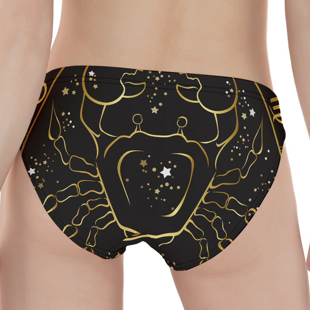 Gold And Black Cancer Sign Print Women's Panties