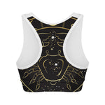 Gold And Black Cancer Sign Print Women's Sports Bra