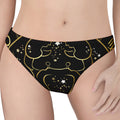 Gold And Black Cancer Sign Print Women's Thong