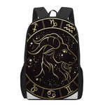 Gold And Black Capricorn Sign Print 17 Inch Backpack