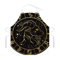 Gold And Black Capricorn Sign Print Adjustable Apron