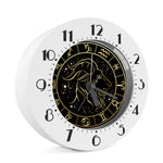 Gold And Black Capricorn Sign Print Alarm Clock