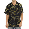 Gold And Black Capricorn Sign Print Aloha Shirt