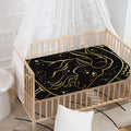 Gold And Black Capricorn Sign Print Baby Crib Sheet
