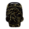 Gold And Black Capricorn Sign Print Baby Seat Cover