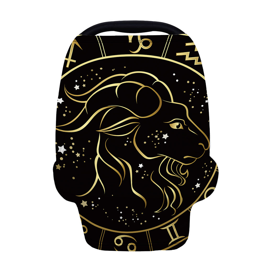 Gold And Black Capricorn Sign Print Baby Seat Cover