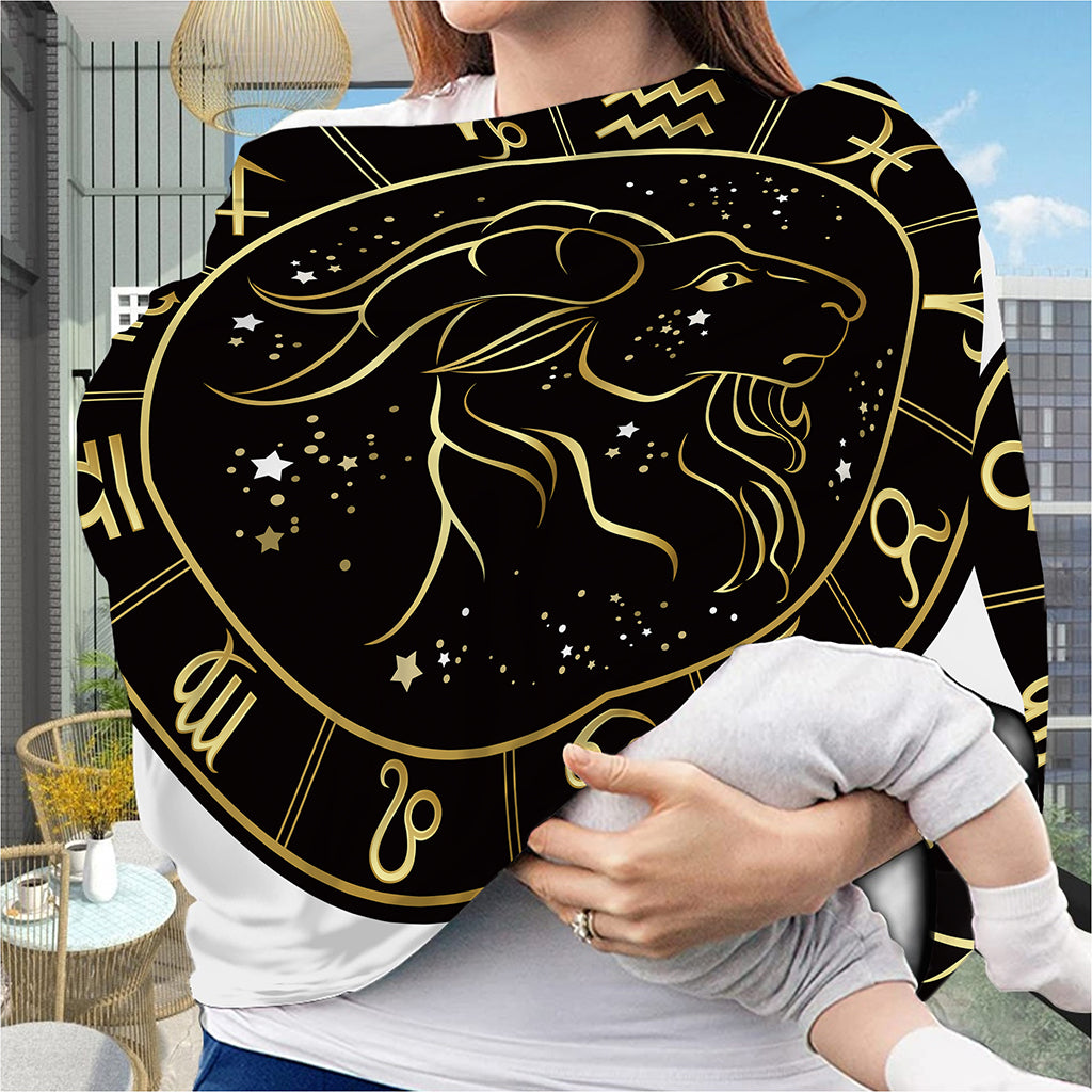 Gold And Black Capricorn Sign Print Baby Seat Cover