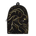 Gold And Black Capricorn Sign Print School Backpack