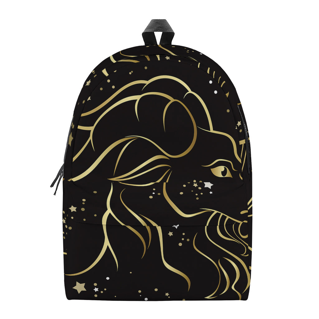 Gold And Black Capricorn Sign Print Backpack