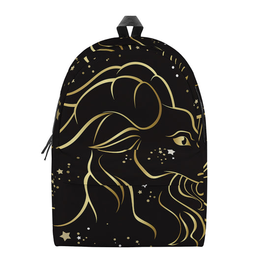 Gold And Black Capricorn Sign Print Backpack