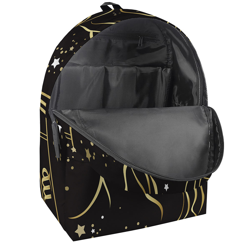 Gold And Black Capricorn Sign Print Backpack
