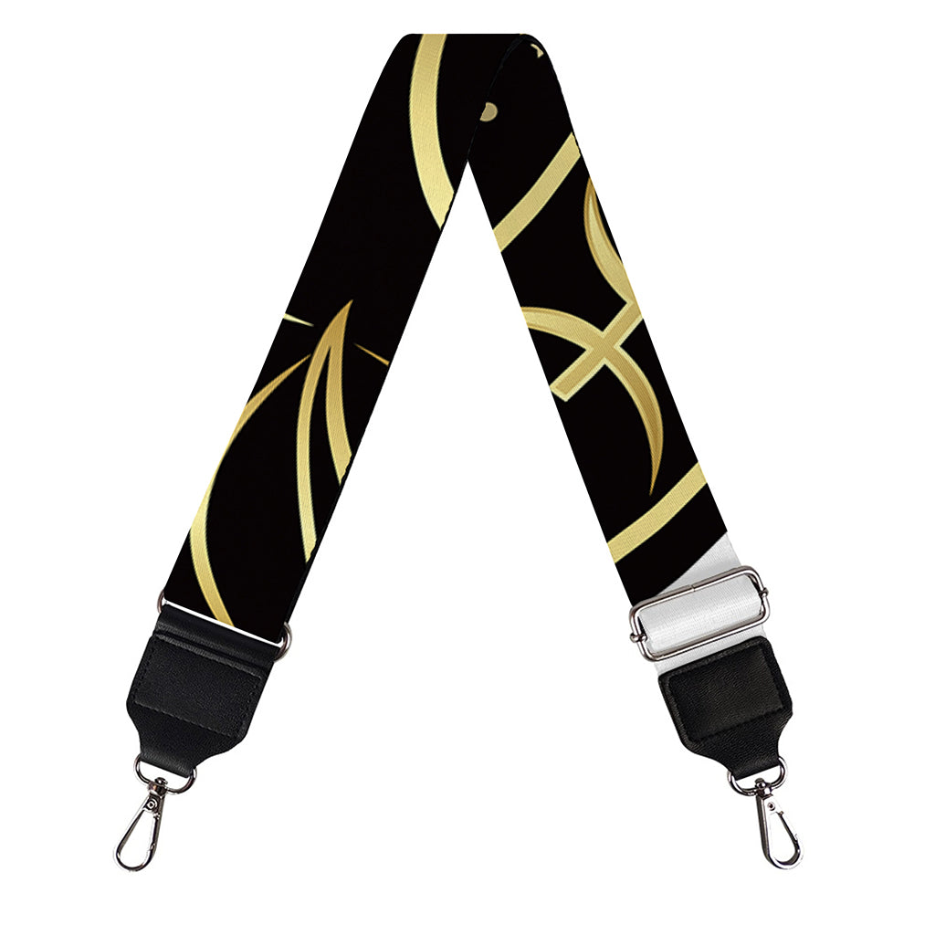 Gold And Black Capricorn Sign Print Bag Strap