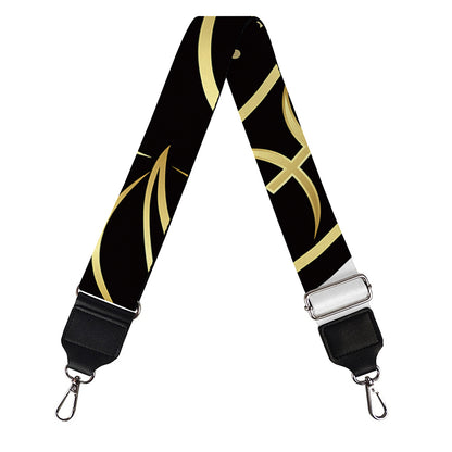 Gold And Black Capricorn Sign Print Bag Strap