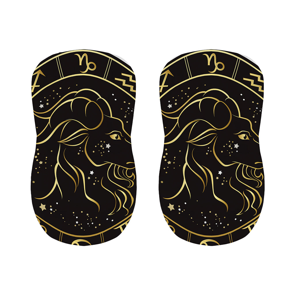 Gold And Black Capricorn Sign Print Bar Stool Covers