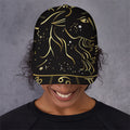 Gold And Black Capricorn Sign Print Baseball Cap