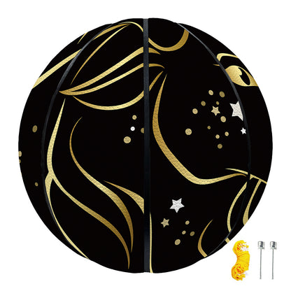 Gold And Black Capricorn Sign Print Basketball