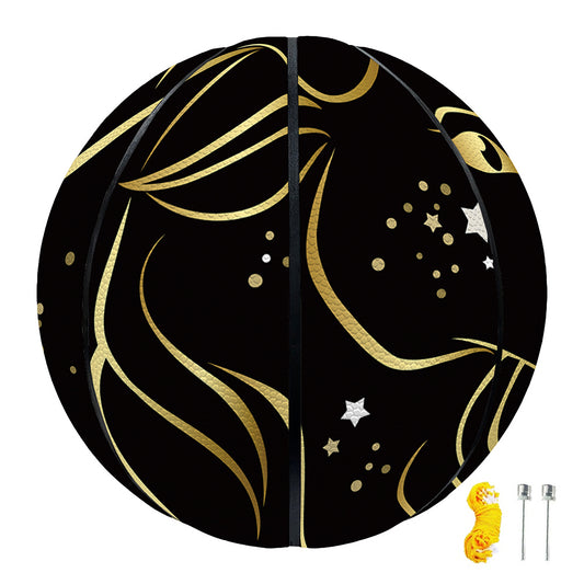 Gold And Black Capricorn Sign Print Basketball