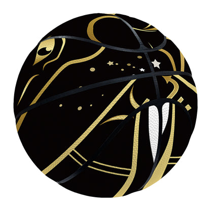 Gold And Black Capricorn Sign Print Basketball