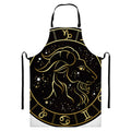 Gold And Black Capricorn Sign Print Bib Apron With Pocket