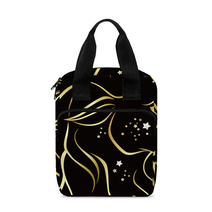 Gold And Black Capricorn Sign Print Bible Tote Bag