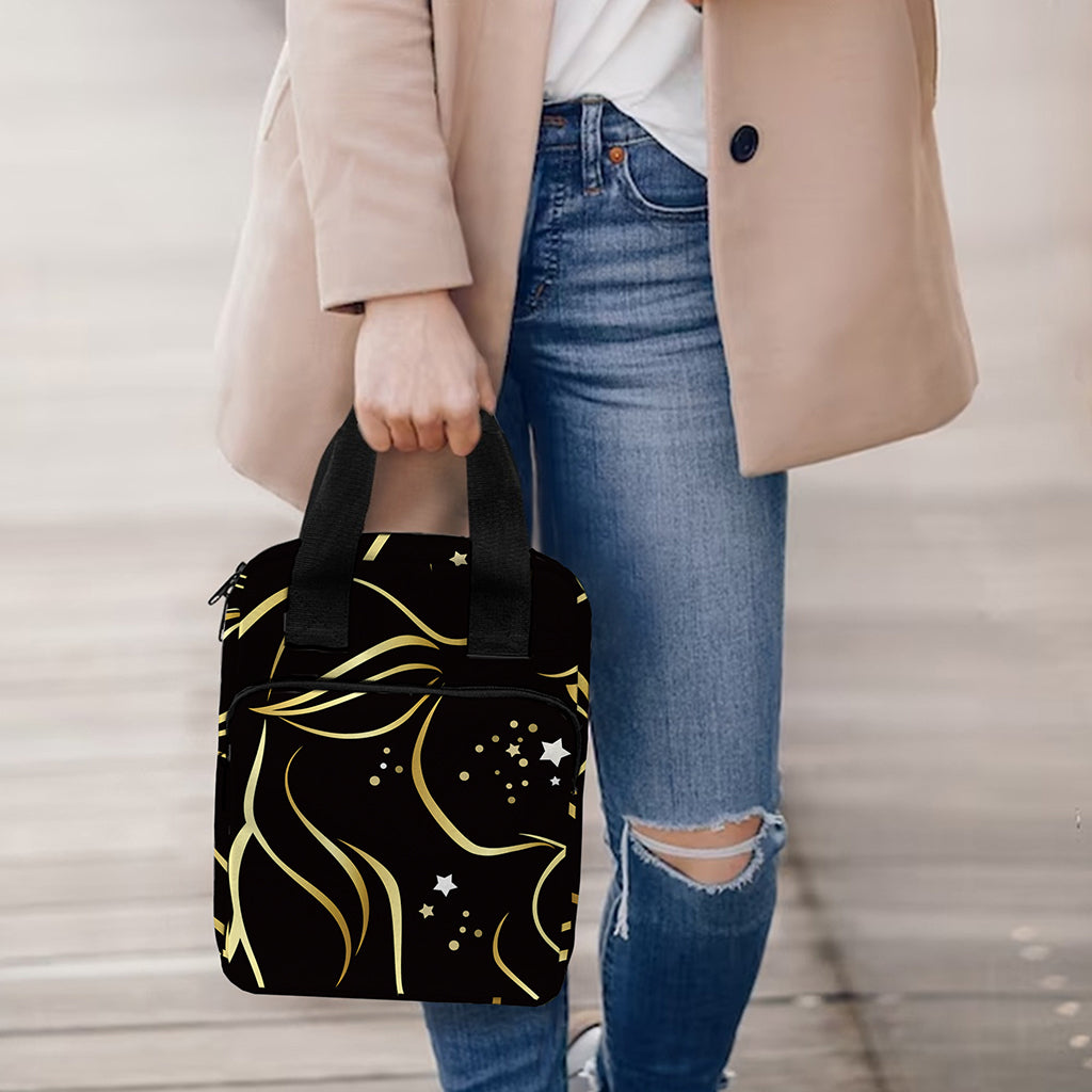 Gold And Black Capricorn Sign Print Bible Tote Bag