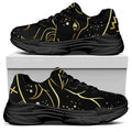 Gold And Black Capricorn Sign Print Black Chunky Shoes