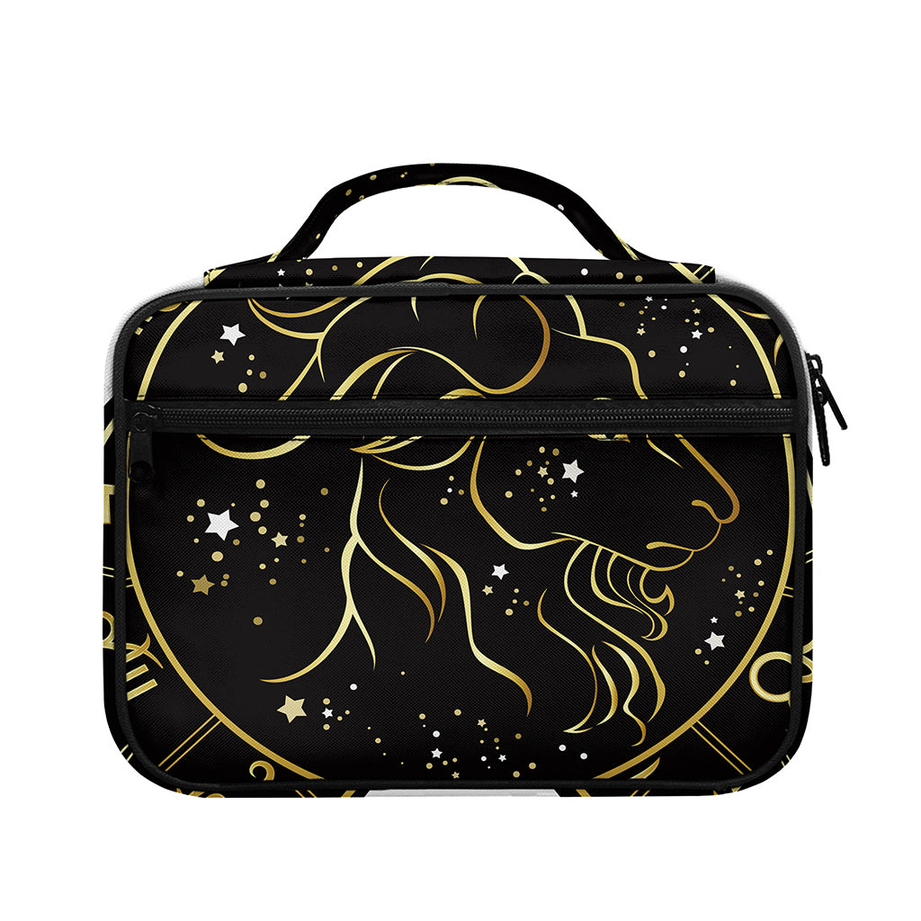 Gold And Black Capricorn Sign Print Briefcase Bible Bag