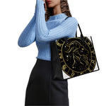 Gold And Black Capricorn Sign Print Canvas Tote Bag