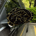 Gold And Black Capricorn Sign Print Car Side Mirror Covers