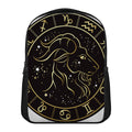 Gold And Black Capricorn Sign Print Casual Backpack