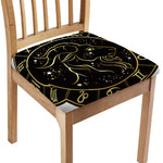 Gold And Black Capricorn Sign Print Chair Cushion Cover