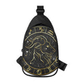 Gold And Black Capricorn Sign Print Sling Bag