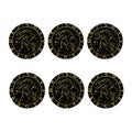 Gold And Black Capricorn Sign Print Coaster Set