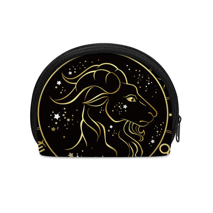 Gold And Black Capricorn Sign Print Coin Purse