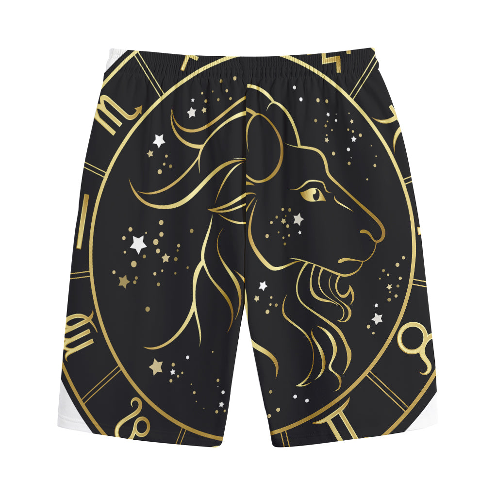 Gold And Black Capricorn Sign Print Cotton Shorts