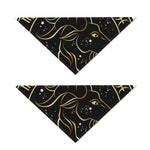 Gold And Black Capricorn Sign Print Dog Bandana