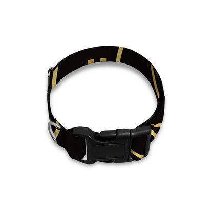 Gold And Black Capricorn Sign Print Dog Collar