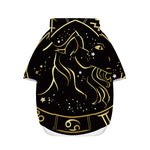 Gold And Black Capricorn Sign Print Dog Zip Up Hoodie