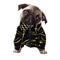 Gold And Black Capricorn Sign Print Dog Zip Up Jacket