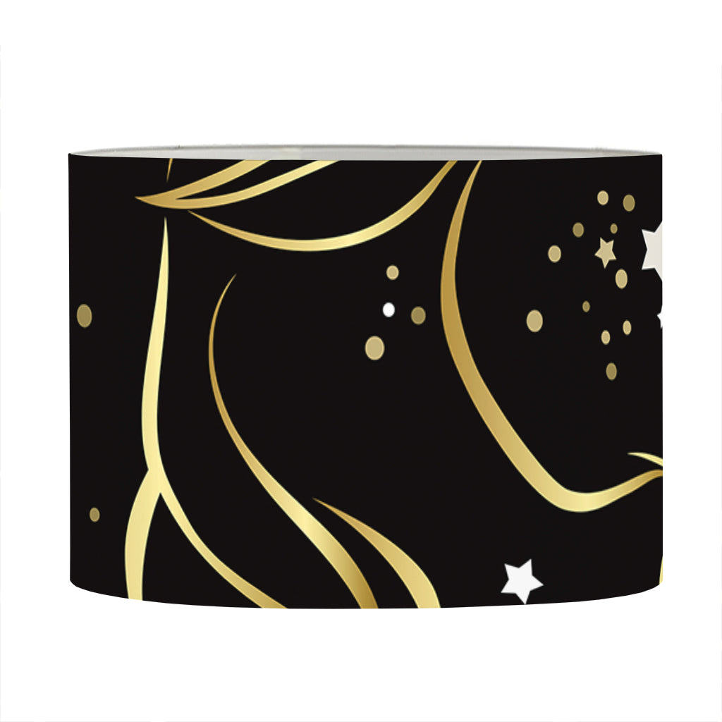 Gold And Black Capricorn Sign Print Drum Lamp Shade