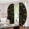 Gold And Black Capricorn Sign Print Extra Wide Grommet Curtains