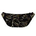 Gold And Black Capricorn Sign Print Fanny Pack