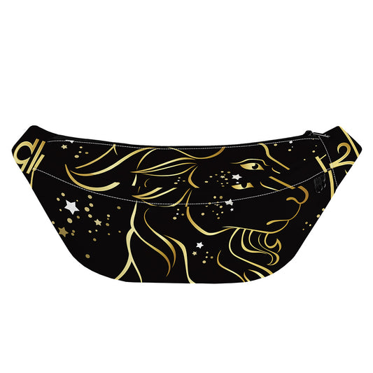 Gold And Black Capricorn Sign Print Fanny Pack